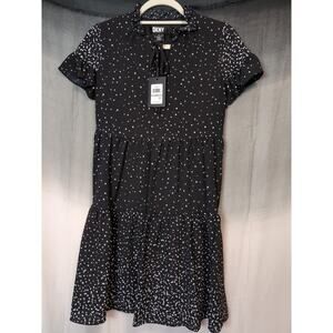 DKNY Woman's Tie Neck Shift Dress Polka Dot Size 0 Petite (412)